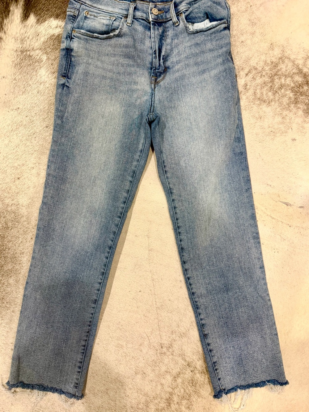 KENSIE Size 28 NWOT Light Wash Womens Straight Crop Jeans - Light Blue